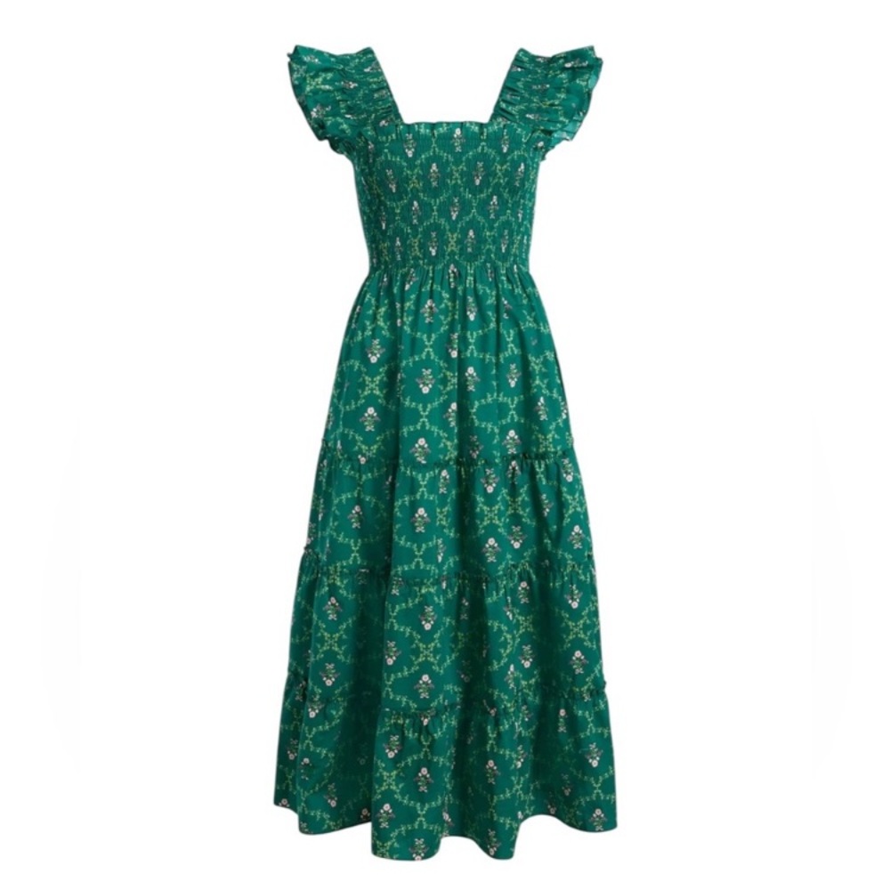 Hill House Emerald Green Floral Maxi Dress